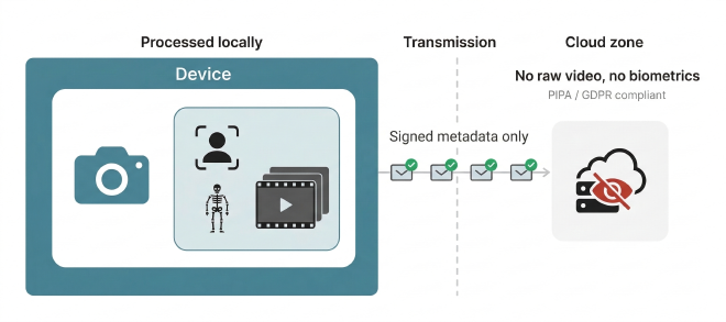What leaves the device - privacy diagram